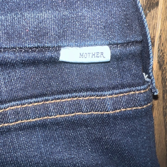 Women's MOTHER Dark Blue Wide-Leg Jeans - Picture 6 of 8